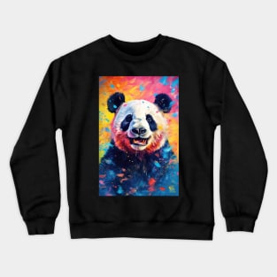 Paint Splatter Panda Bear Crewneck Sweatshirt